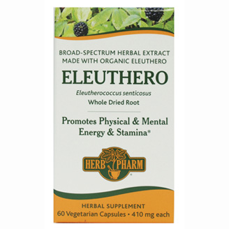 Herb Pharm Eleuthero 410 mg, 60 Vegetarian Capsules, Herb Pharm