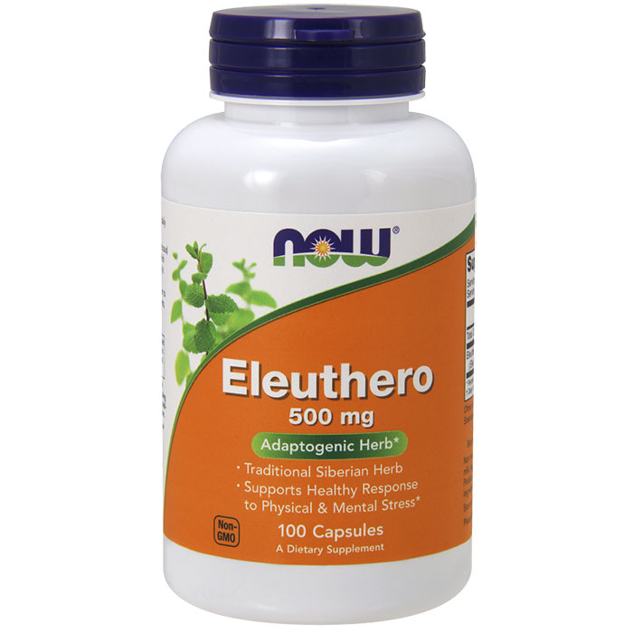 NOW Foods Eleuthero (Siberian Ginseng) 500mg 100 Caps, NOW Foods