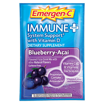 Alacer/Emergen C Emergen-C Immune+ System Support with Vitamin D - Blueberry Acai, 30 Packets, Alacer