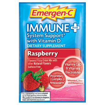 Alacer/Emergen C Emergen-C Immune + Raspberry, Caffeine-Free Drink Mix, 30 Packets, Alacer
