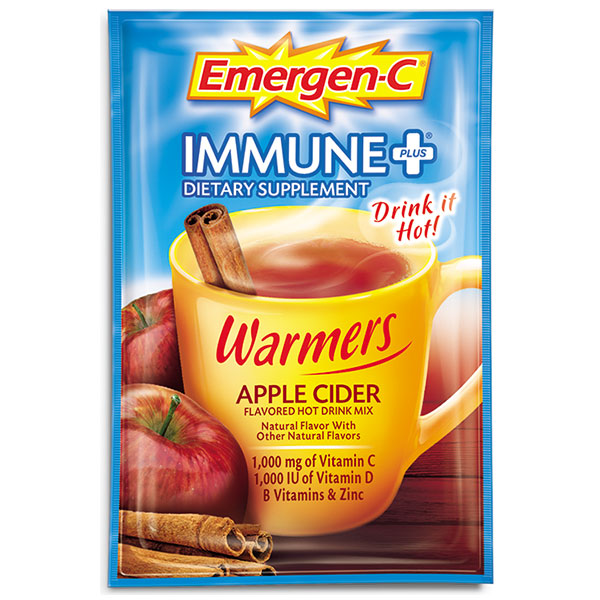 Alacer/Emergen C Emergen-C Immune + Warmers Apple Cider, Hot Drink Mix, 10 Packets, Alacer
