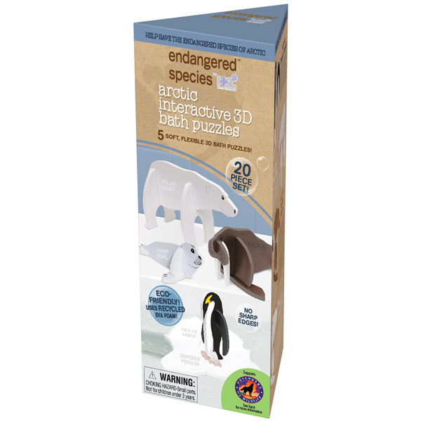 Health Science Labs Endangered Species Interactive Eco 3D Bath Puzzles - Arctic, 1 Kit, Health Science Labs