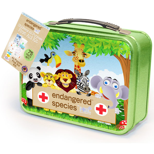 Health Science Labs Endangered Species Children's All Purpose First Aid Kit, 75 Piece, Health Science Labs