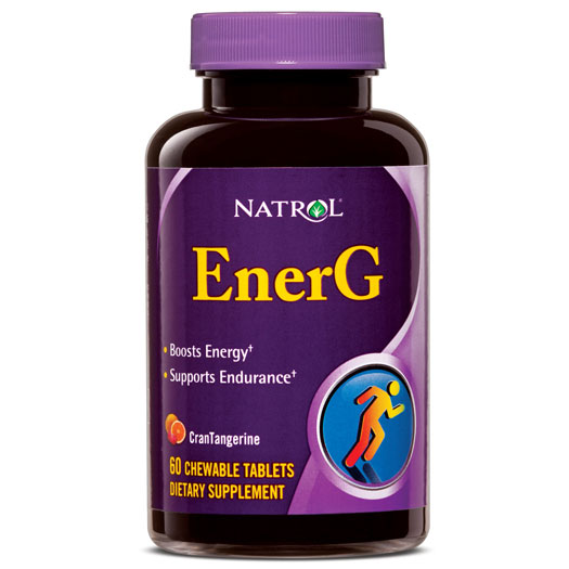 Natrol EnerG, Energy Boost & Endurance Support, 60 Chewable Tablets, Natrol