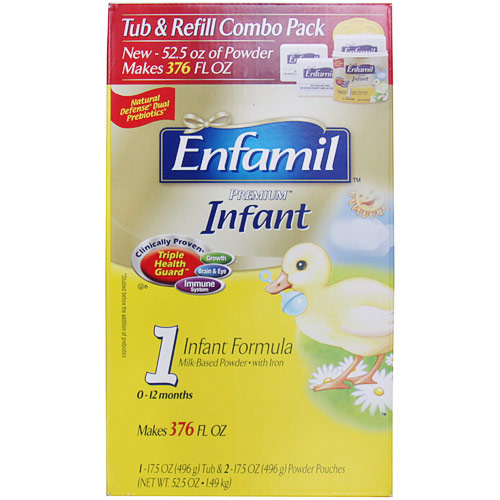Enfamil Enfamil Premium Infant Formula Milk-Based Powder with Iron, Tub & Refill Combo Pack, 52.5 oz