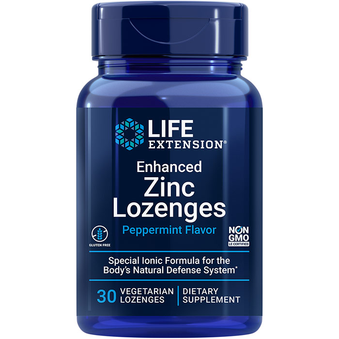 Life Extension Enhanced Zinc Lozenges, 30 Vegetarian Lozenges, Life Extension