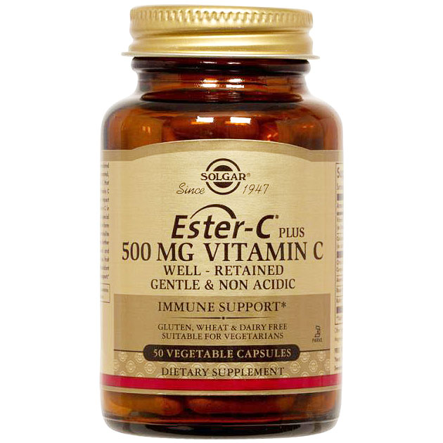 Solgar Ester-C Plus 500 mg Vitamin C (Ester-C Ascorbate Complex), 100 Vegetable Capsules, Solgar