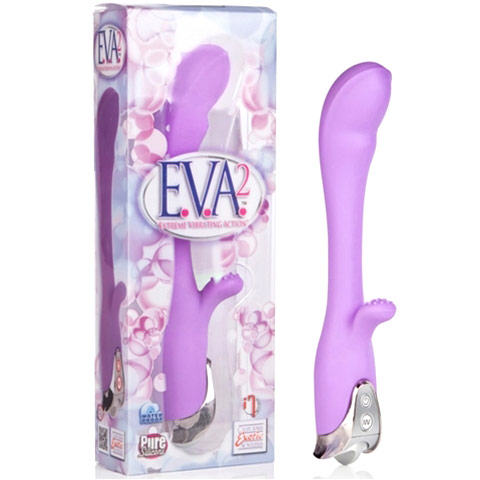 California Exotic Novelties E.V.A. 2 Extreme Vibrating Action Rabbit Vibrator, Lavender, California Exotic Novelties