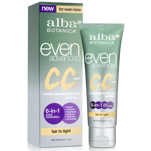 Alba Botanica Even Advanced CC Cream (Color Correcting Cream), Fair to Light, 1.7 oz, Alba Botanica