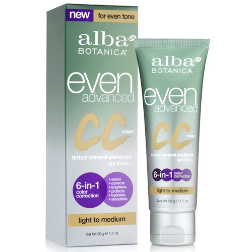 Alba Botanica Even Advanced CC Cream (Color Correcting Cream), Light to Medium, 1.7 oz, Alba Botanica