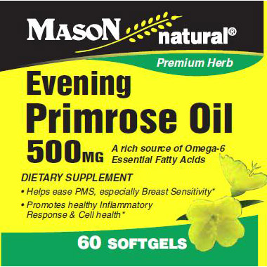 Mason Natural Evening Primrose Oil 500 mg, 60 Softgels, Mason Natural