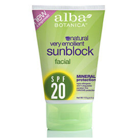 Alba Botanica Facial Mineral Sunblock / Sunscreen SPF 20, 4 oz, Alba Botanica