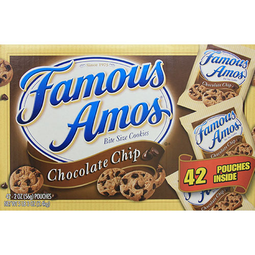 Famous Amos Famous Amos Bite Size Cookies - Chocolate Chip, 2 oz x 42 Pouches (2.4 kg)