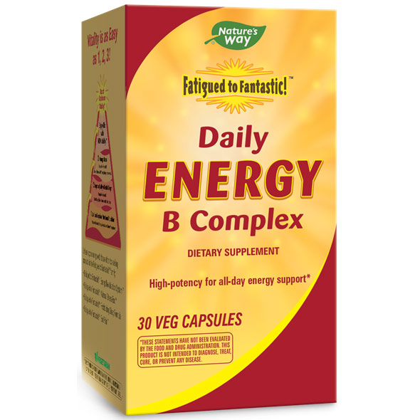 Enzymatic Therapy Fatigued to Fantastic! Daily Energy B Complex, 30 Veg Capsules, Enzymatic Therapy