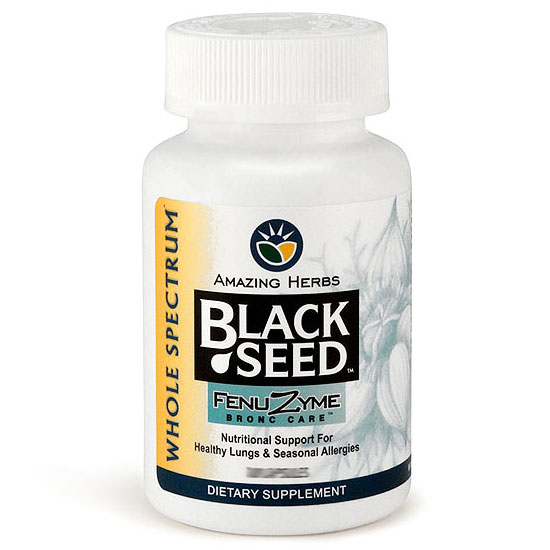 Amazing Herbs Fenuzyme Bronc Care, With Black Seed & Fenugreek, 60 Capsules , Amazing Herbs