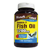 Mason Natural Omega 3 Fish Oil 1200 mg, 120 Softgels, Mason Natural