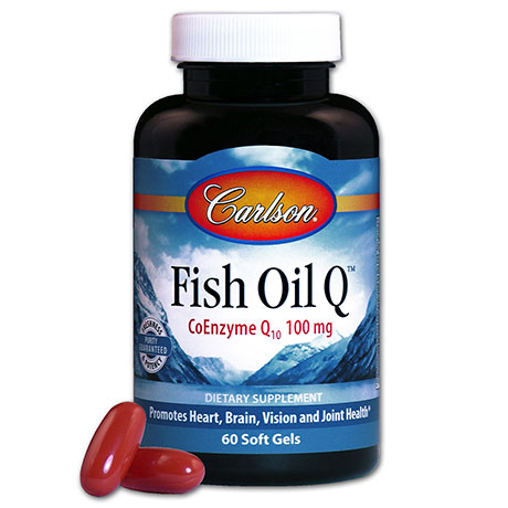 Carlson Laboratories Fish Oil Q 100 mg, With CoQ10, 120 Softgels, Carlson Labs
