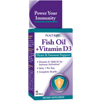 Natrol Fish Oil Plus Vitamin D3, 90 Softgels, Natrol