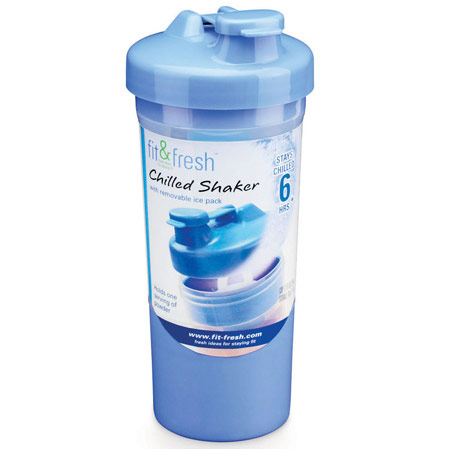 VitaMinder Fit & Fresh Chilled Shaker Cup, Drink Chiller with Removable Ice Pack, 12 oz, VitaMinder