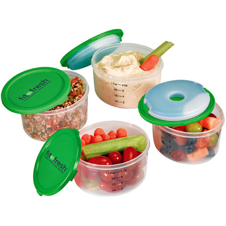 VitaMinder Fit & Fresh Smart Portion 1 Cup Chill Containers, Lunch Bowls, 1 Set, VitaMinder