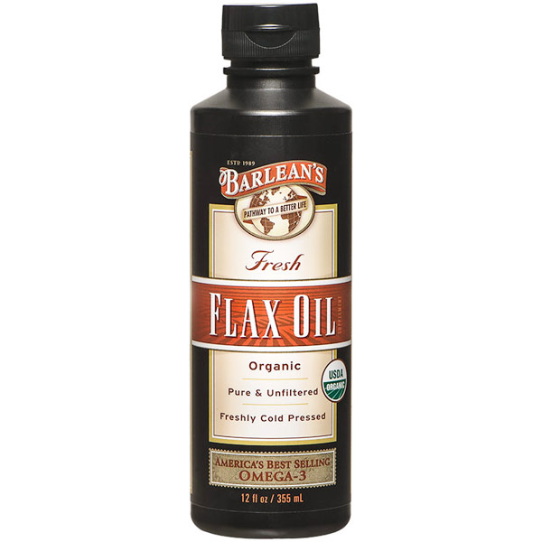 Barlean's Organic Oils Flax Oil Liquid, 100% Organic, 12 oz, Barlean's Organic Oils
