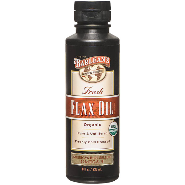 Barlean's Organic Oils Flax Oil Liquid, 100% Organic, 8 oz, Barlean's Organic Oils