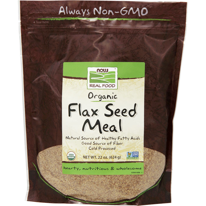 NOW Foods Flax Seed Meal, Organic Flax Seed 18 oz, NOW Foods