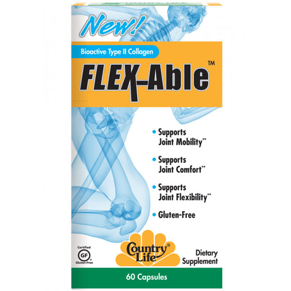 Country Life Flex-Able Advanced, Bioactive Type II Collagen with Glucosamine, 90 Capsules , Country Life