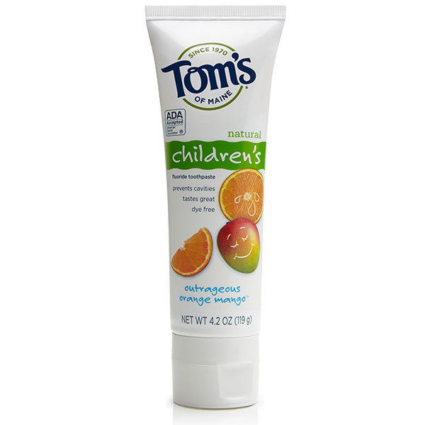Tom's of Maine Fluoride Children's Natural Toothpaste, Outrageous Orange Mango, 4.2 oz, Tom's of Maine