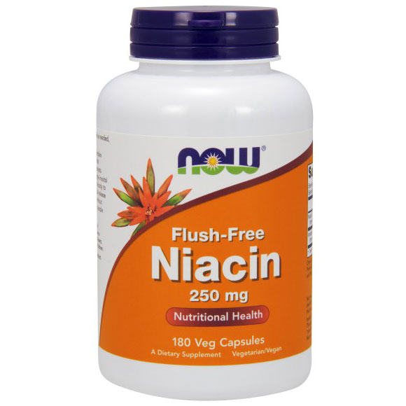 NOW Foods Flush-Free Niacin 250mg 180 Vcaps, NOW Foods