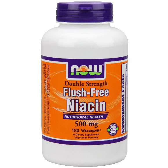 NOW Foods Flush Free Niacin 500 mg, 180 Vcaps, NOW Foods