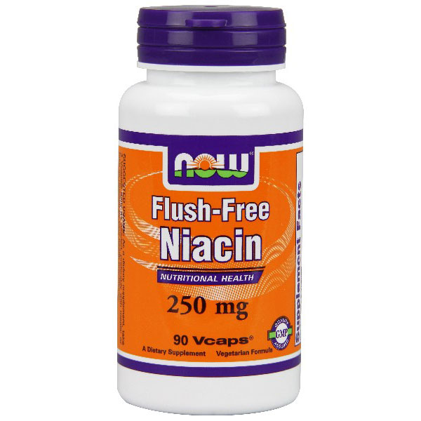 NOW Foods Flush-Free Niacin 250mg 90 Vcaps, NOW Foods