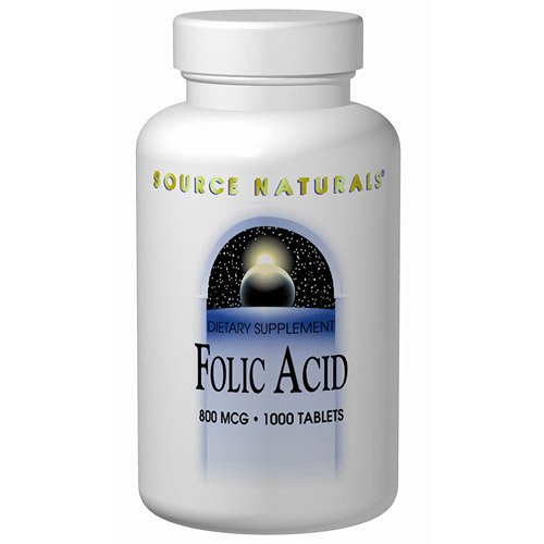 Source Naturals Folic Acid 800mcg 1000 tabs from Source Naturals