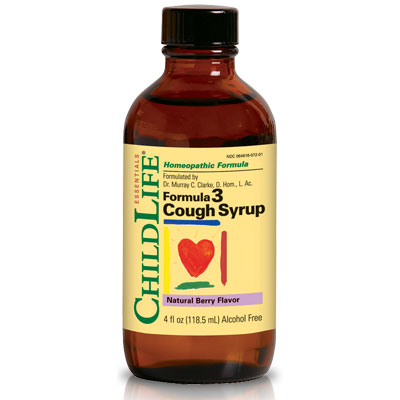 ChildLife Essentials Formula 3 Cough Syrup for Children, Natural Berry Flavor, 4 oz, ChildLife Essentials