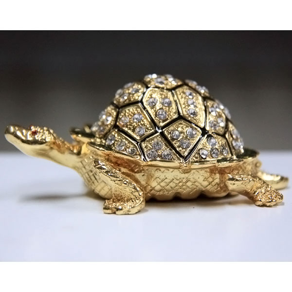 Jewelry Gift Box Fortune Turtle Gilt Jewelry Gift Box with Fine Crystals