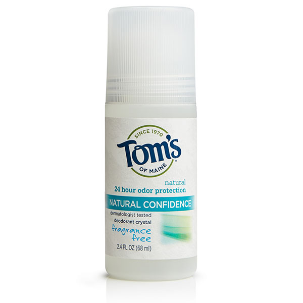 Tom's of Maine Natural Confidence Deodorant Crystal Roll-On, Fragrance Free, 2.4 oz, Tom's of Maine