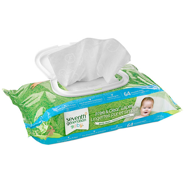 Seventh Generation Free & Clear Baby Wipes - Widget, 64 Unscented Wipes, Seventh Generation
