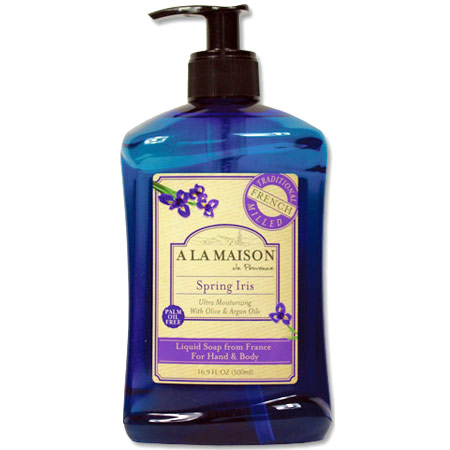 A La Maison French Liquid Soap for Hand & Body, Spring Iris, 16.9 oz, A La Maison