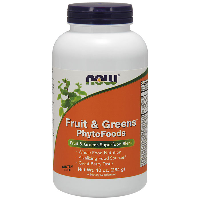 NOW Foods Fruit & Greens PhytoFoods Powder, 10 oz, NOW Foods