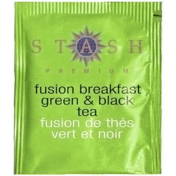Stash Tea Premium Fusion Breakfast Green & Black Tea with Matcha, 18 Tea Bags x 6 Box, Stash Tea