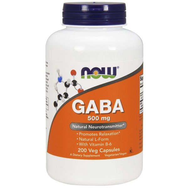 NOW Foods GABA 500 mg, 200 Capsules, NOW Foods