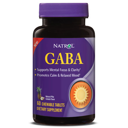 Natrol GABA Chewable, Mental Focus & Clarity, 60 Tablets, Natrol