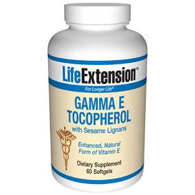 Life Extension Gamma E Tocopherol with Sesame Lignans, 60 Softgels, Life Extension