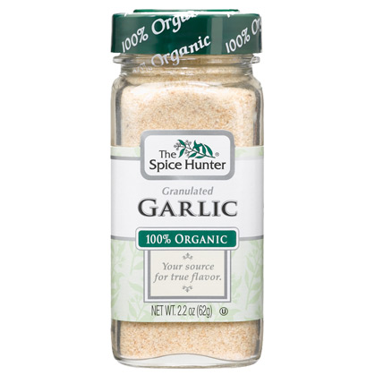 Spice Hunter Garlic, Granulated, 100% Organic, 2.2 oz x 6 Bottles, Spice Hunter