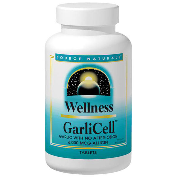 Source Naturals Wellness GarliCell Garlic Odorless 600mg 180 tabs from Source Naturals
