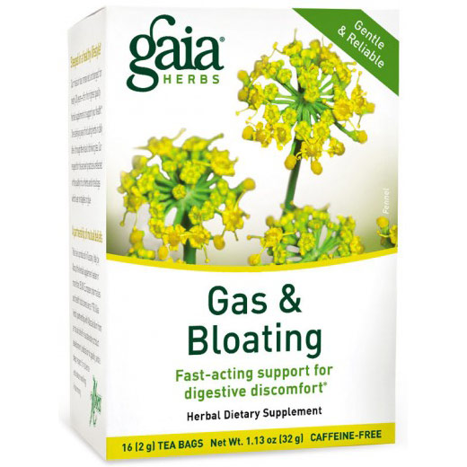 Gaia Herbs Gas & Bloating Tea, 20 Tea Bags, Gaia Herbs