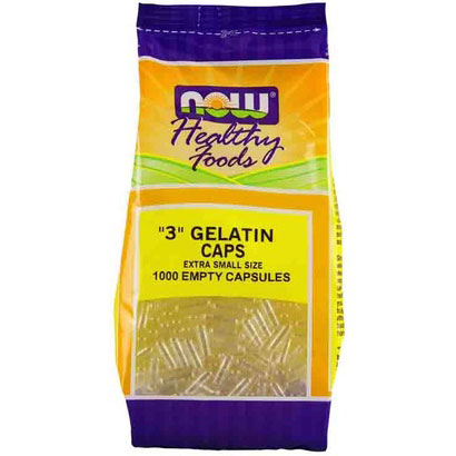 NOW Foods Gelatin Caps #3 - Empty Capsules, 1000 gel caps, NOW Foods