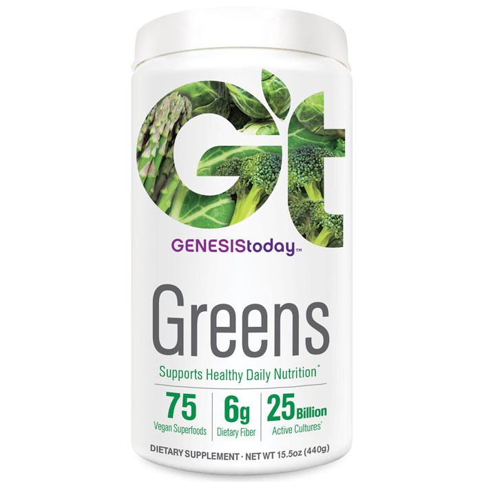 Genesis Today GenEssentials Greens Canister, Plant-Based Nutrition, 15.5 oz, Genesis Today