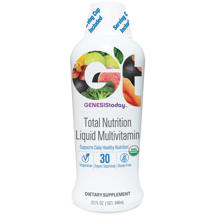 Genesis Today GenEssentials Organic Total Nutrition Liquid, Multiple Vitamins, 32 oz, Genesis Today