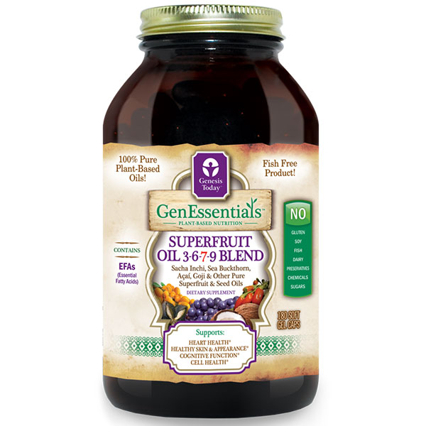 Genesis Today GenEssentials Superfruit Oil, Omegas 3,6,7 & 9 Blend, 180 Softgels